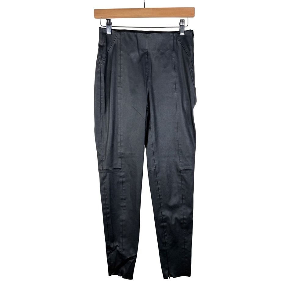 Zara Faux Leather Ankle Zipper Pants size Small Black